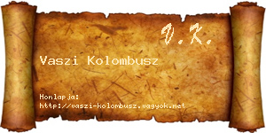 Vaszi Kolombusz névjegykártya